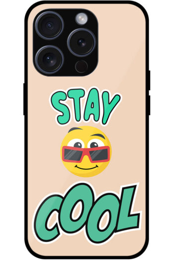 Stay Cool Emoji Vector Illustration Metal TPU Printed Case