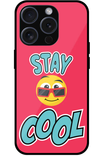 Stay Cool Emoji Vector Illustration Metal TPU Printed Case