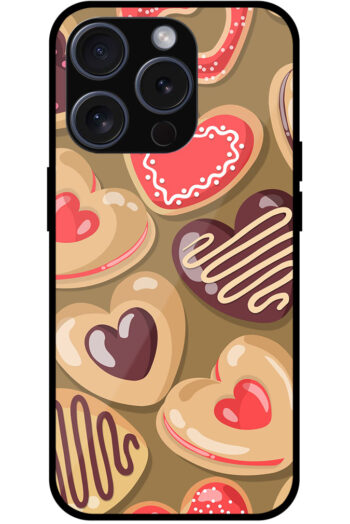 Heart Shaped Cookies Pattern Metal TPU Printed Case