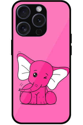 Cute Baby Elephant Clipart Metal TPU Printed Case