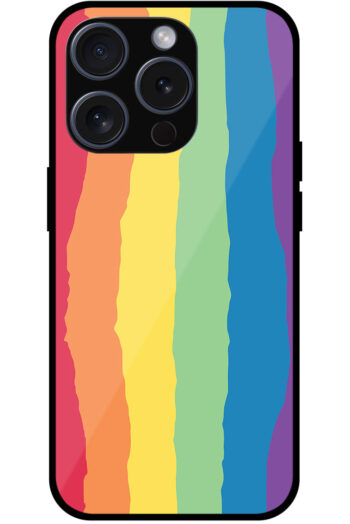 Colorful Rainbow Pattern Metal TPU Printed Case