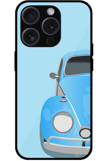 Classic Volksvagen Beetle Car Illustration Metal TPU Printed Case