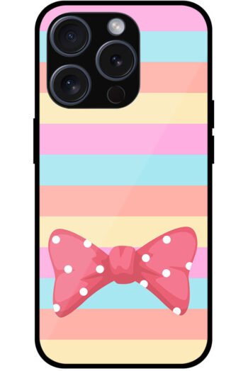 Polka Dot Bow Multistripe Background Metal TPU Printed Case