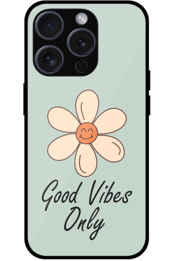 Good Vibes Daisy Flower Illustration Metal TPU Printed Case