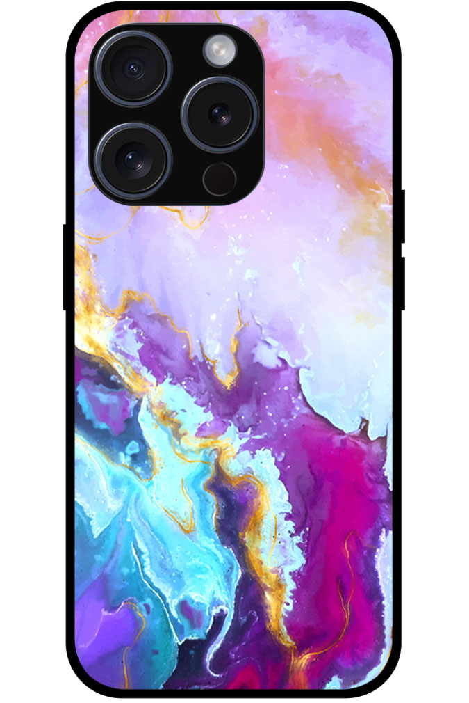 Abstract Paintmix Design Metal TPU Printed Case
