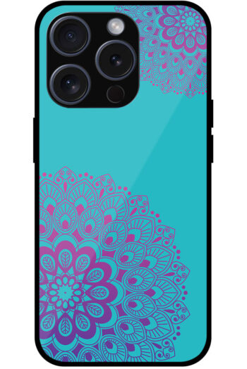 Fancy Round Colorful Floral Design Metal TPU Printed Case