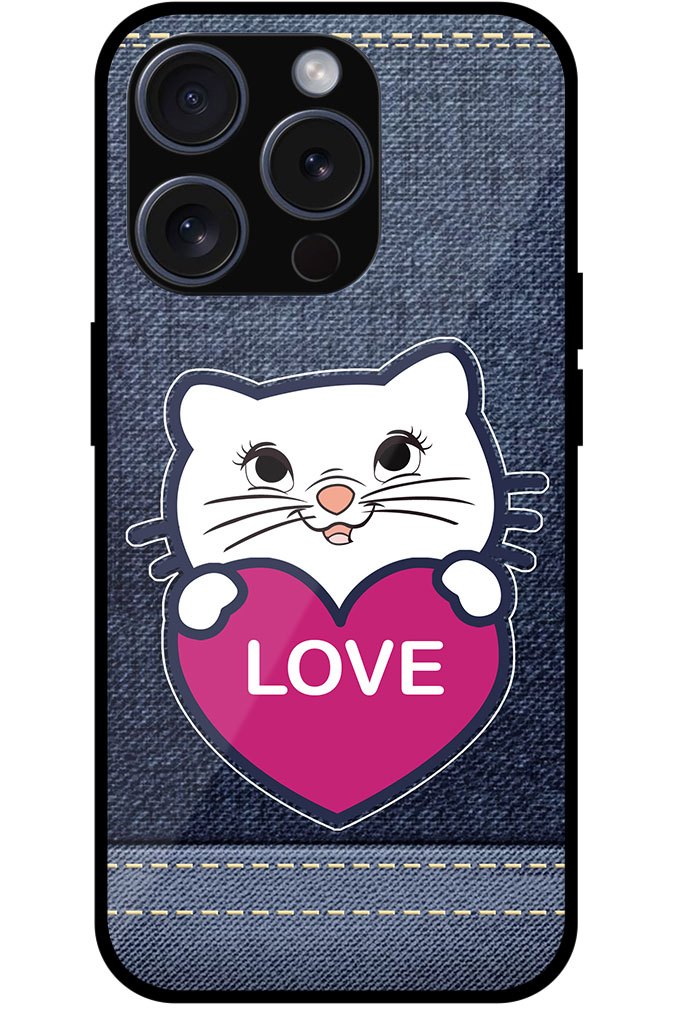 Sweet Kitty Cartoon Design Metal TPU Printed Case