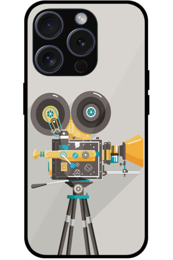 Vintage Movie Camera Design Metal TPU Printed Case