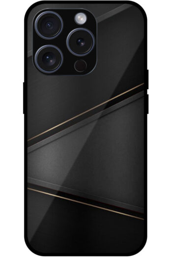 Sophisticated Black Band Pattern Metal TPU Printed Case