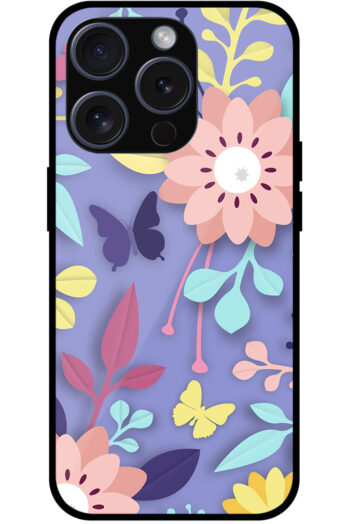 Vibrant Flowery Vector Artwork Metal TPU Printed Case