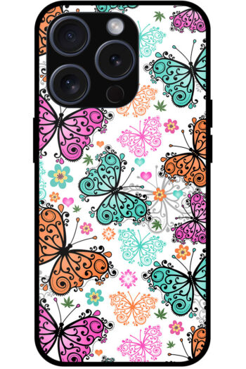 Vector Butterfly Pattern Metal TPU Printed Case