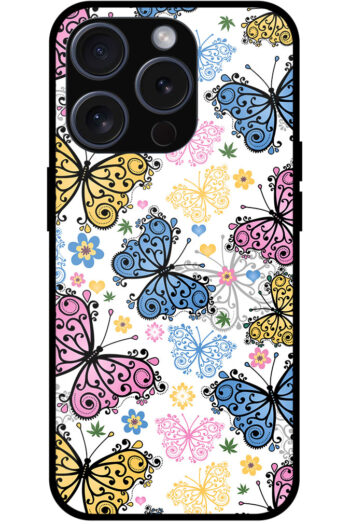 Vector Butterfly Pattern Metal TPU Printed Case
