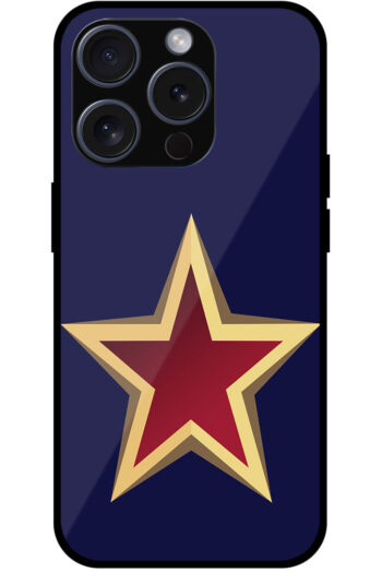 Decorative Gold Border Star Design Metal TPU Printed Case