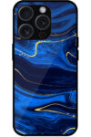 Aesthetic Blue Liquid Marble Artpiece Metal TPU Printed Case