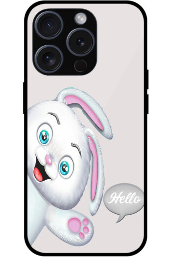 Cute Bunny Cartoon Illustration Metal TPU Printed Case