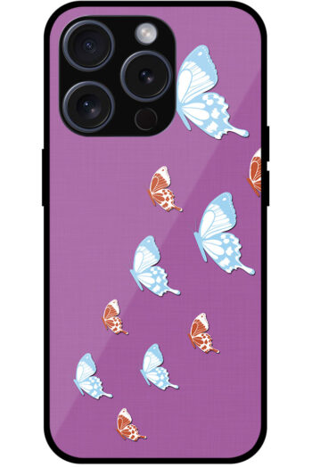 Elegant Butterfly Pattern Design Metal TPU Printed Case
