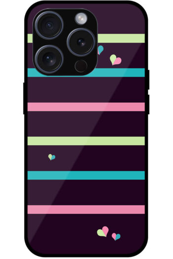 Heart Multistripe Pattern Metal TPU Printed Case