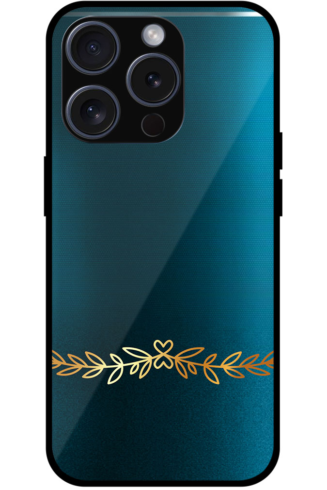 Gold Brown Leaves Vector Design Metal TPU Printed Case