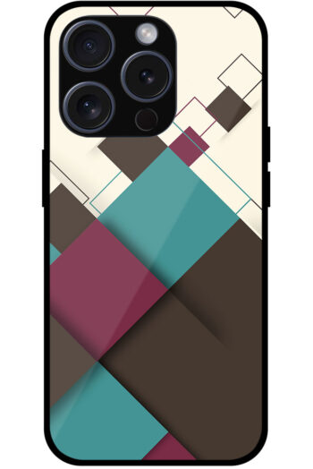 Geometric Square Pattern Metal TPU Printed Case