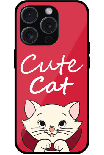 Cute Cat Vector Graphic Metal TPU Printed Case