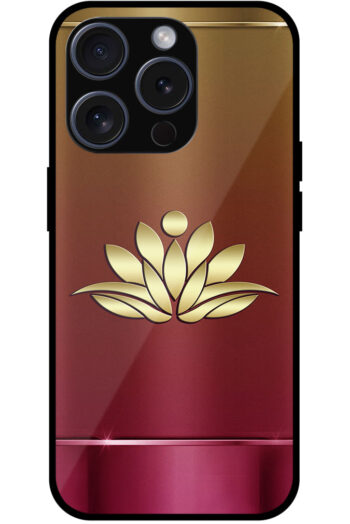 Gold Lotus Flower Vector Illustartion Metal TPU Printed Case