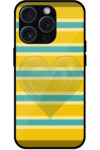 Dual Heart Horizontal Stripes Pattern Metal TPU Printed Case