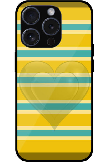 Dual Heart Horizontal Stripes Pattern Metal TPU Printed Case