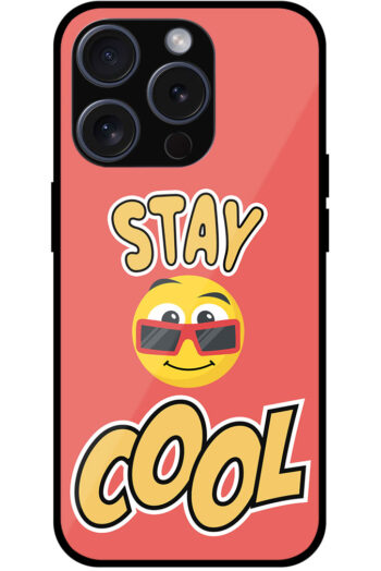 Stay Cool Emoji Vector Illustration Metal TPU Printed Case
