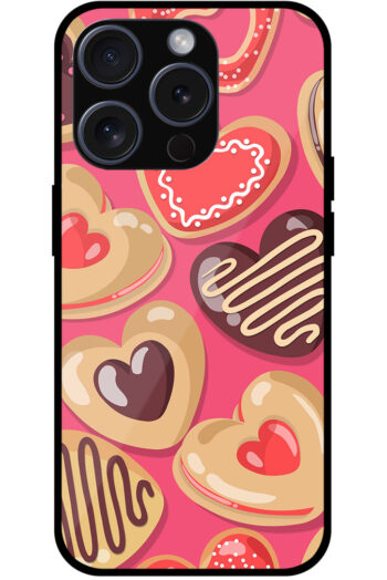 Heart Shaped Cookies Pattern Metal TPU Printed Case