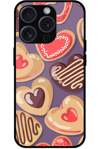Heart Shaped Cookies Pattern Metal TPU Printed Case