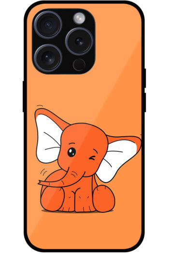 Cute Baby Elephant Clipart Metal TPU Printed Case