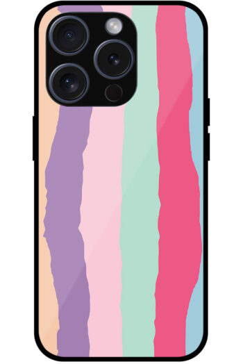 Colorful Rainbow Pattern Metal TPU Printed Case