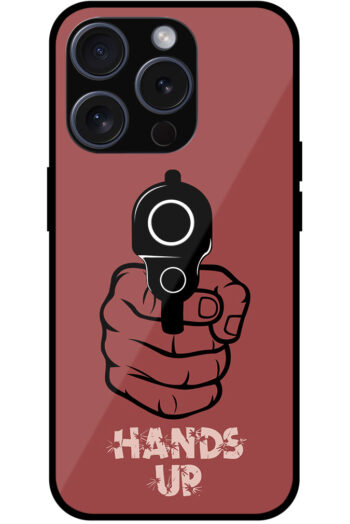 Hands Up Vector Gun Design Metal TPU Printed Case