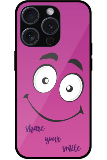 Happy Smiling Face Clipart Metal TPU Printed Case