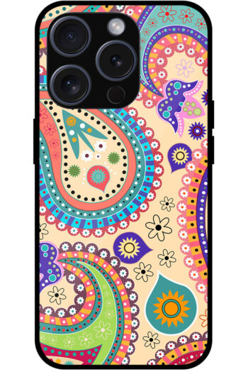 Seamless Paisley Floral Pattern Metal TPU Printed Case