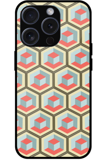 Honeycomb 3D Cube Geometric Pattern Metal TPU Printed Case