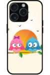 Sunset Bird Couple Graphic Illustration Metal TPU Printed Case