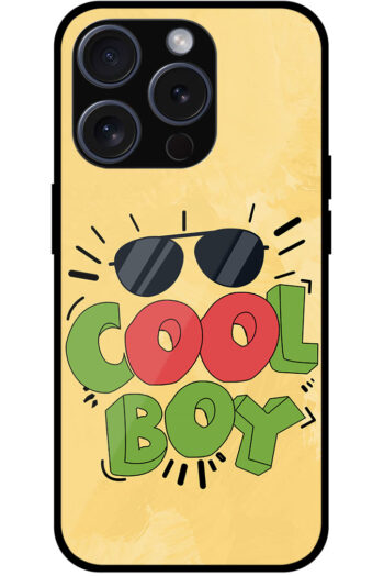 Cool Boy 3D Text Illustration Metal TPU Printed Case