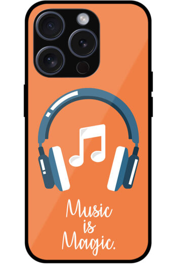 Music Is Magic Headphones Vector Illustration Metal TPU Printed Case