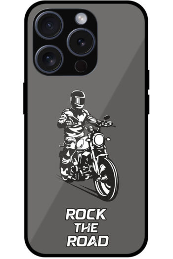 Sports Bike Rider Illustration Metal TPU Printed Case