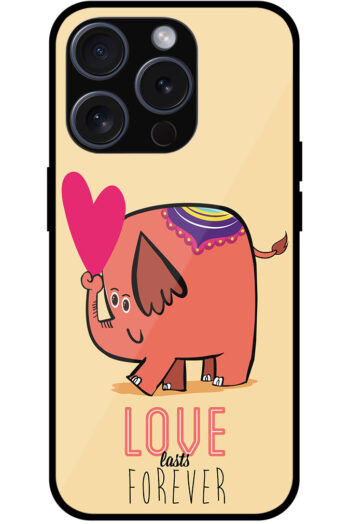 Love Forever Cartoon Elephant Design Metal TPU Printed Case