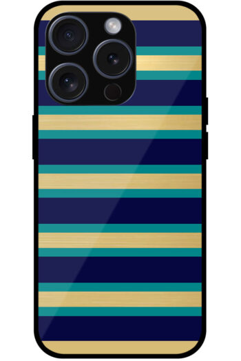 Gold Foil Stripe Pattern Metal TPU Printed Case