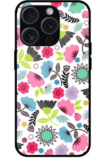 Colorful Floral Pattern Metal TPU Printed Case