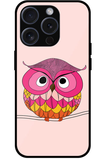 Adorable Owl Illustration Metal TPU Printed Case