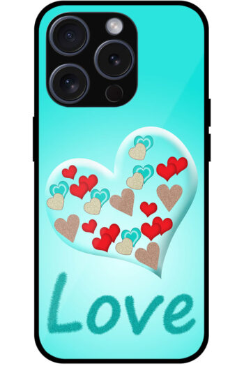Love Multiheart Pattern Metal TPU Printed Case