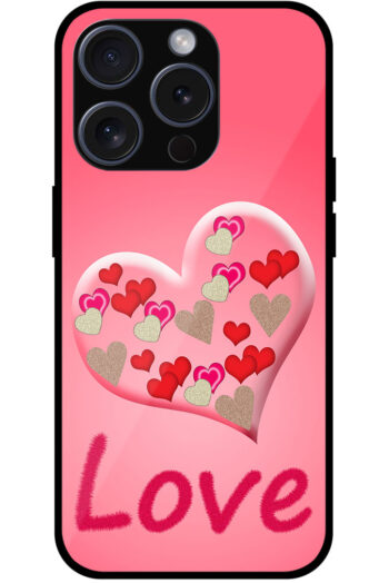 Love Multiheart Pattern Metal TPU Printed Case