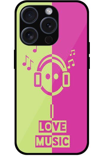 I Love Music Vector Design Metal TPU Printed Case
