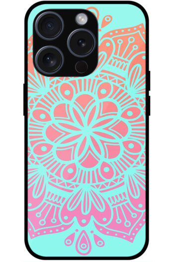Colorful Mandala Style Floral Artpiece Metal TPU Printed Case