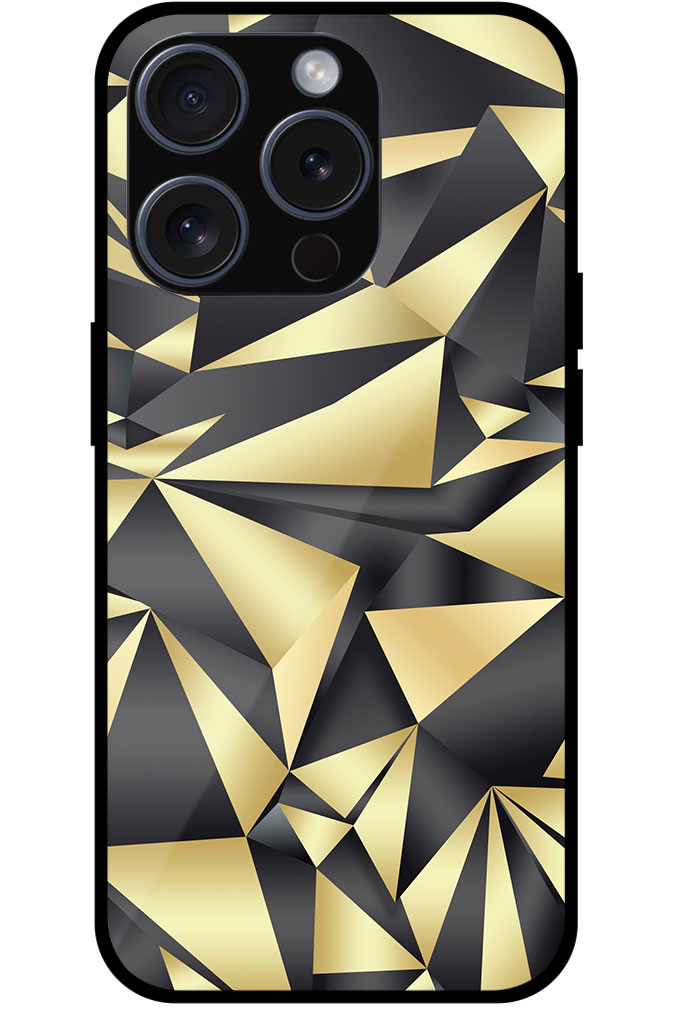 Abstract Glitter Crystal Design Metal TPU Printed Case
