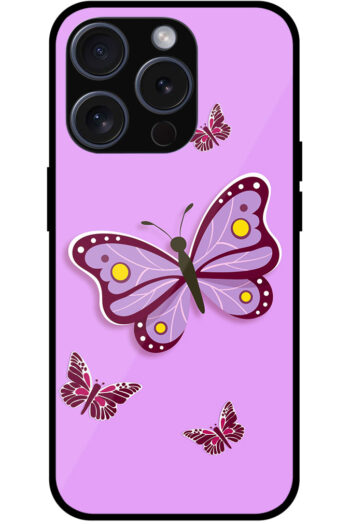 Cute Butterfly Vector Illustration Metal TPU Printed Case